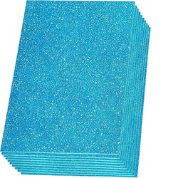 A4 Sky Blue Glitter Foam Sheet without Sticker